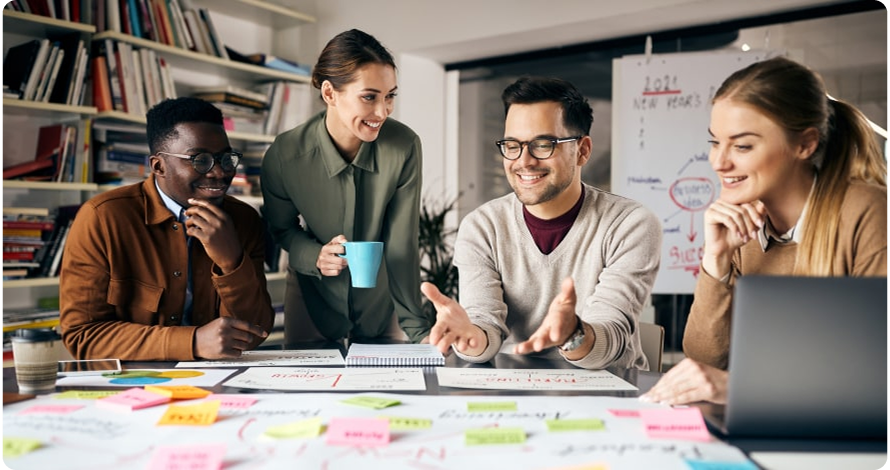 Team collaborating during a project planning session