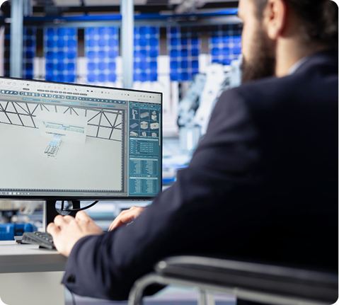 IT professional monitoring multiple screens in an operations center