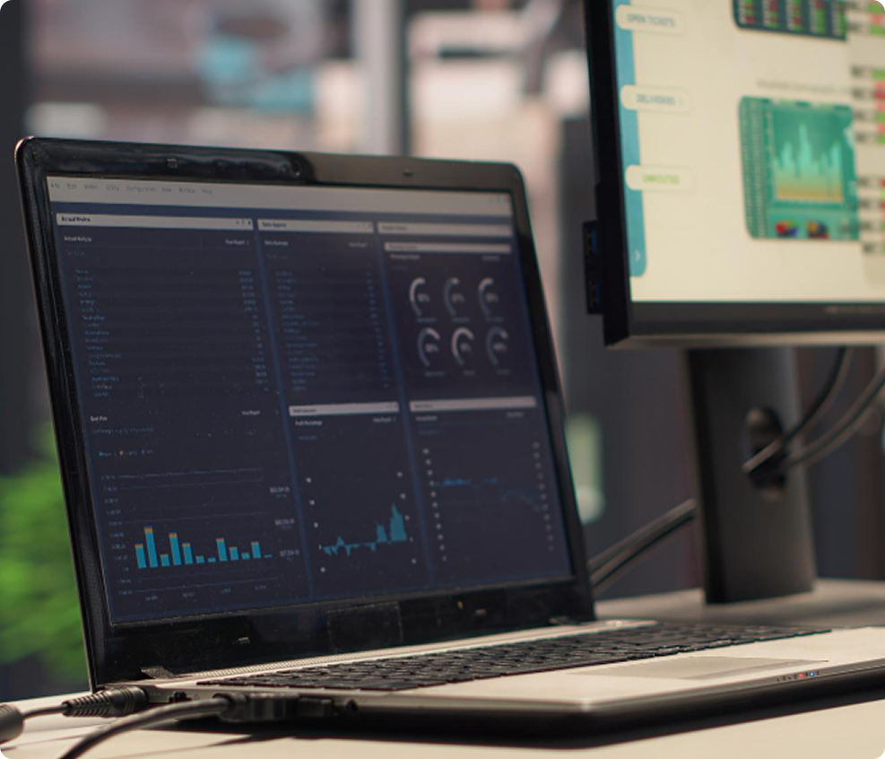 Laptop screen displaying a cloud operations performance dashboard